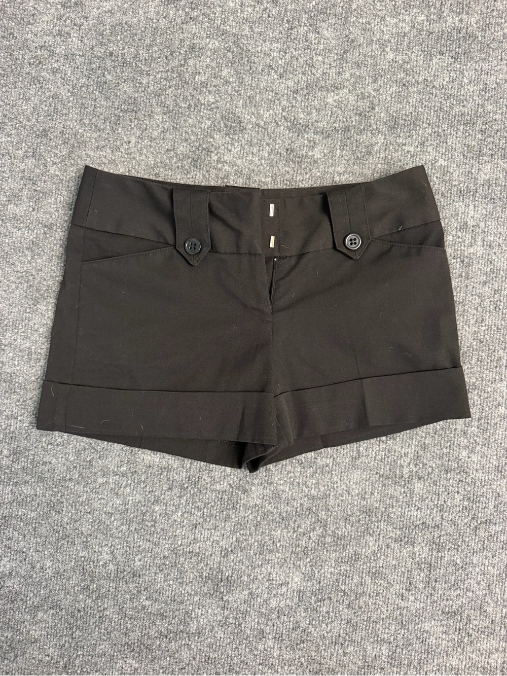 Tracy Evans Black High-Waist Cuffed Dress Shorts